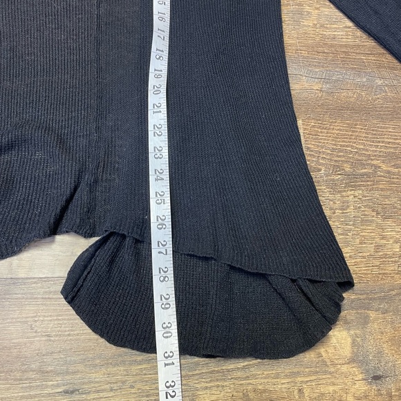 Eileen Fisher Black Sheer Knit Open-Front Lightweight Ribbed Cardigan Womens XL - Picture 8 of 10